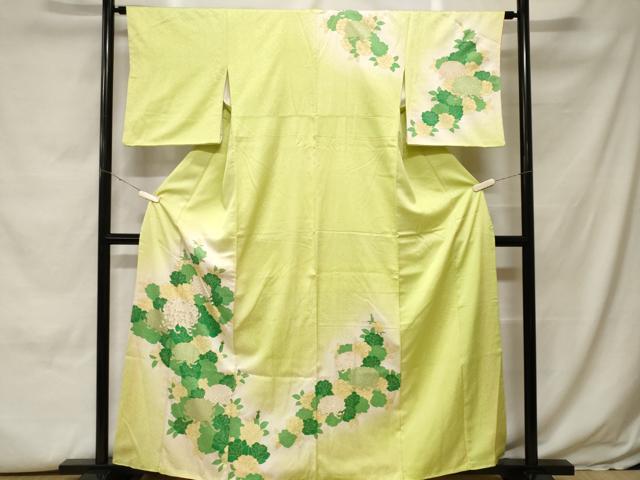平和屋着物■訪問着　乱菊文　草花文　暈し染め　金彩　正絹　逸品　CABH0108ev