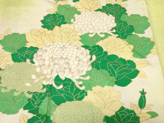 平和屋着物■訪問着　乱菊文　草花文　暈し染め　金彩　正絹　逸品　CABH0108ev