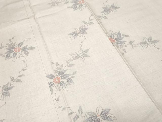 平和屋着物■上質な紬　蔦の葉枝花文　正絹　逸品　CABH0109ev
