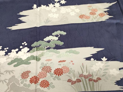 平和屋着物■訪問着　刺繍　松竹梅文　正絹　逸品　CABH0112ev
