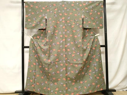 平和屋着物■小紋　椿文　洗える着物　CABH0127ev