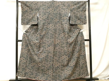 平和屋着物■小紋　切嵌花唐草文　洗える着物　CABH0129ev