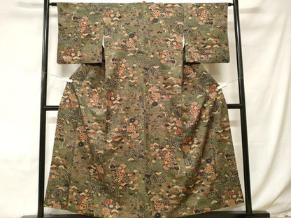 平和屋着物■小紋　花蝶文　洗える着物　CABH0130ev