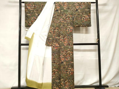 平和屋着物■小紋　花蝶文　洗える着物　CABH0130ev