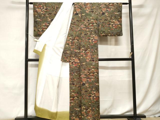 平和屋着物■小紋　花蝶文　洗える着物　CABH0130ev