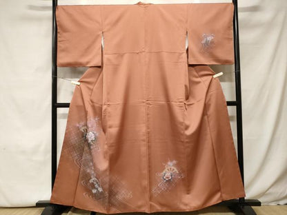 平和屋着物■訪問着　片輪車流水草花文　暈し染め　金彩　洗える着物　CABH0133ev