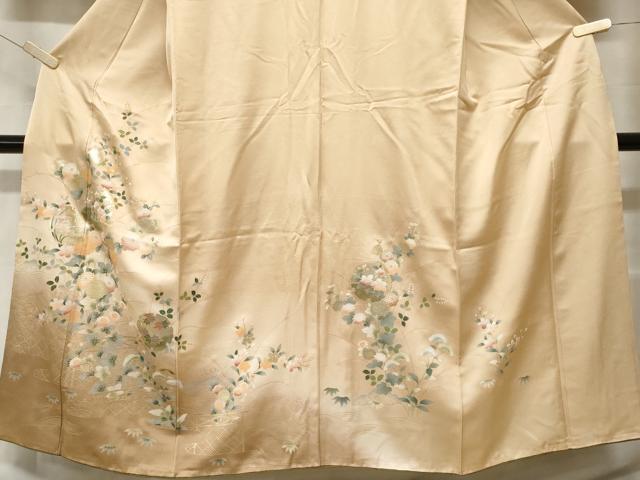 平和屋着物■訪問着　雪輪重ね松竹梅花文　暈し染め　金彩　正絹　逸品　CABH0144ev