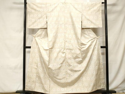 平和屋着物■上質な紬　幾何学花文　正絹　逸品　CABH0151ev