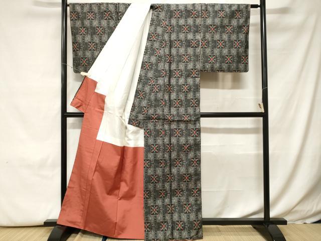 平和屋着物■本場大島紬　琉球絣文様　正絹　逸品　未使用　CABH0157ev