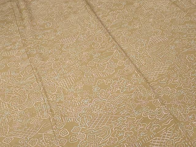 平和屋着物■上質な小紋　風景文　正絹　逸品　CABH0159ev