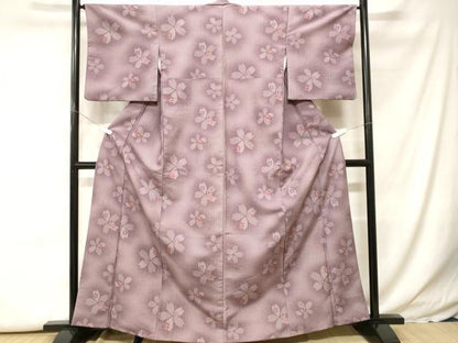 平和屋着物■小紋　舞桜文　暈し染め　金彩　洗える着物　CABH0169ev