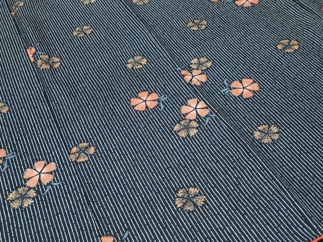 平和屋着物■小紋　舞桜文　洗える着物　CABH0171ev