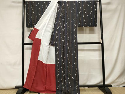平和屋着物■小紋　枝葉間道　洗える着物　CABH0172ev