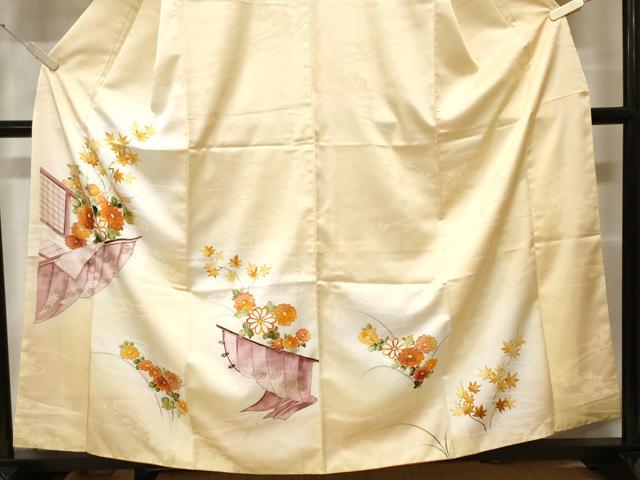 平和屋着物■訪問着　几帳枝花文　暈し染め　金彩　洗える着物　CABH0176ev
