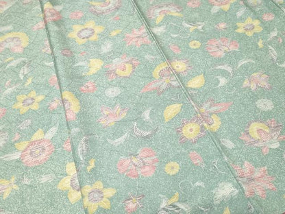 平和屋着物■上質な小紋　更紗枝花文　正絹　逸品　CABH0188ev