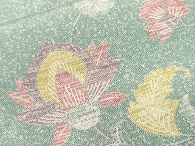 平和屋着物■上質な小紋　更紗枝花文　正絹　逸品　CABH0188ev
