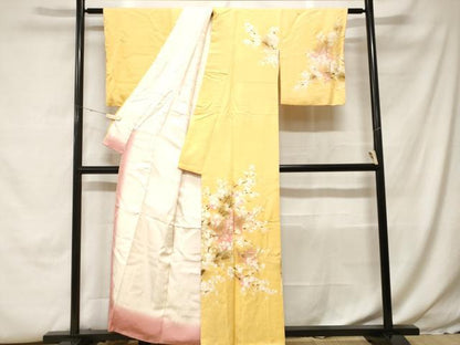 平和屋着物■訪問着　枝花文　西武百貨店扱い　正絹　逸品　CABH0190ev