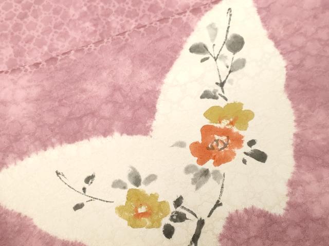 平和屋着物■上質な小紋　舞蝶枝花文　正絹　逸品　CABH0210ev