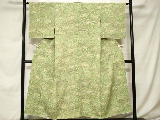 平和屋着物■上質な小紋　風景文　正絹　逸品　CABH0211ev