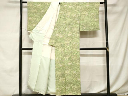 平和屋着物■上質な小紋　風景文　正絹　逸品　CABH0211ev