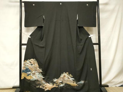 平和屋着物■豪華黒留袖　作家物　御所解文　金彩　正絹　逸品　CABH0212ev