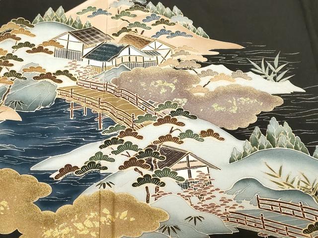 平和屋着物■豪華黒留袖　作家物　御所解文　金彩　正絹　逸品　CABH0212ev