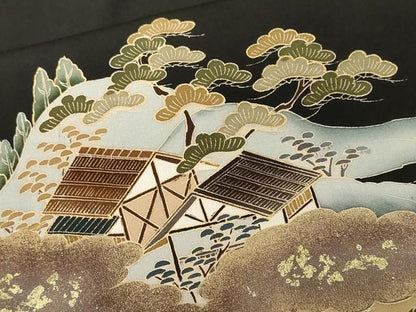 平和屋着物■豪華黒留袖　作家物　御所解文　金彩　正絹　逸品　CABH0212ev