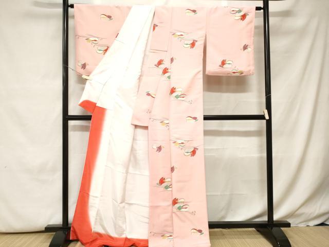 平和屋着物■小紋　流水鴛鴦文　金彩　洗える着物　CABH0217ev