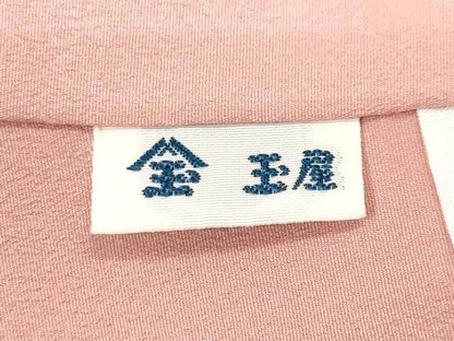 平和屋着物■訪問着　色無地　枝花地紋　撫子色　洗える着物　CABH0241ev