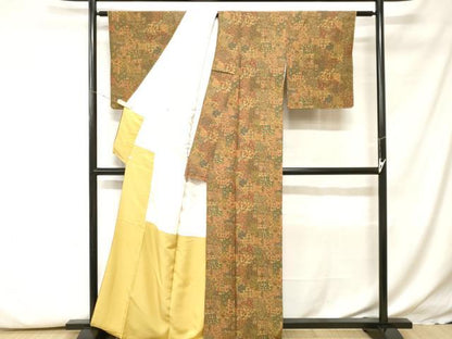 平和屋着物■上質な小紋　切嵌更紗花文　西武百貨店扱い　正絹　逸品　CABH0257ev