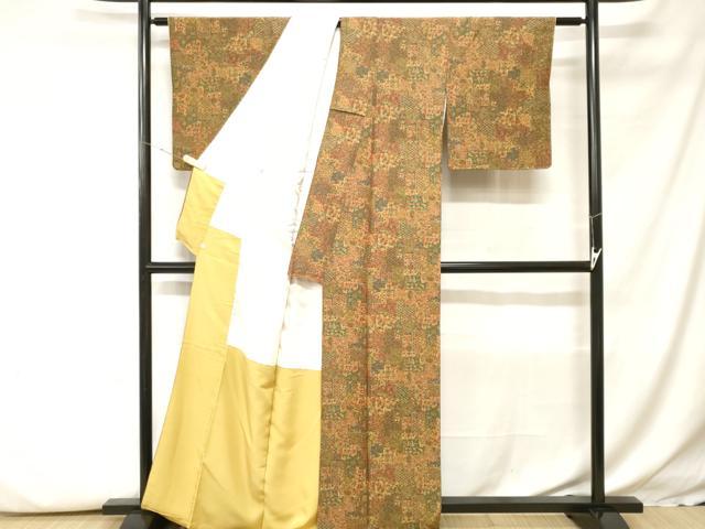 平和屋着物■上質な小紋　切嵌更紗花文　西武百貨店扱い　正絹　逸品　CABH0257ev