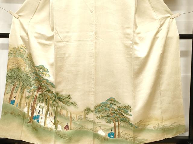 平和屋着物■豪華色留袖　刺繍　人物風景文　暈し染め　金彩　正絹　逸品　CABH0260ev