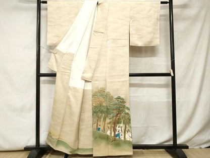 平和屋着物■豪華色留袖　刺繍　人物風景文　暈し染め　金彩　正絹　逸品　CABH0260ev