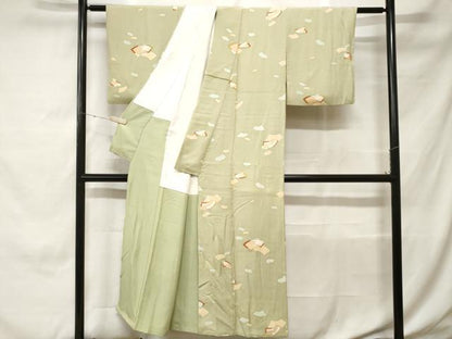 平和屋着物■上質な小紋　地紙重ね文　金彩　正絹　逸品　CABH0274ev