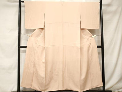 平和屋着物■訪問着　色無地　風景地紋　薄香色　正絹　逸品　CABH0291ev