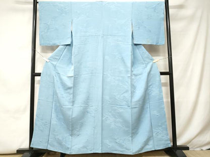 平和屋着物■上質な色無地　遠山地紋　空色　正絹　逸品　CABH0304ev