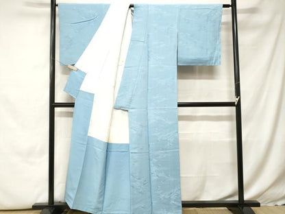 平和屋着物■上質な色無地　遠山地紋　空色　正絹　逸品　CABH0304ev