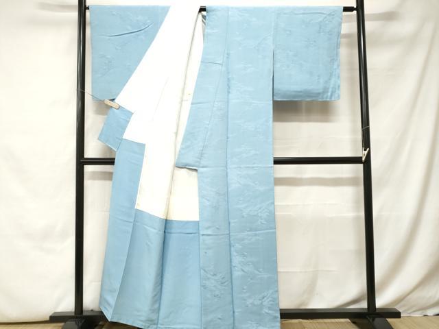 平和屋着物■上質な色無地　遠山地紋　空色　正絹　逸品　CABH0304ev