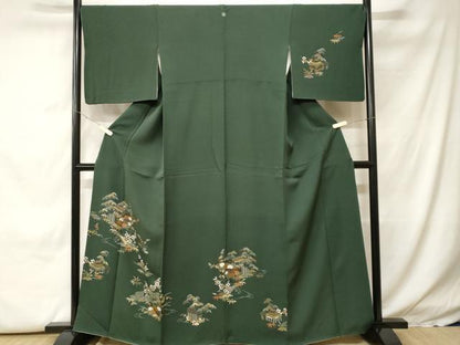 平和屋着物■訪問着　刺繍　松竹梅　御所解文　金彩　正絹　逸品　CABH0309ev