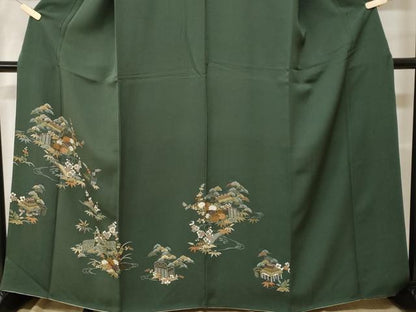 平和屋着物■訪問着　刺繍　松竹梅　御所解文　金彩　正絹　逸品　CABH0309ev