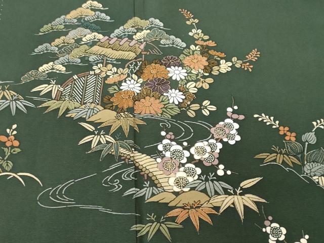 平和屋着物■訪問着　刺繍　松竹梅　御所解文　金彩　正絹　逸品　CABH0309ev