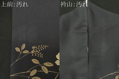 平和屋着物■訪問着　刺繍　地紙飛鶴枝花文　金彩　正絹　逸品　CABH0310ev