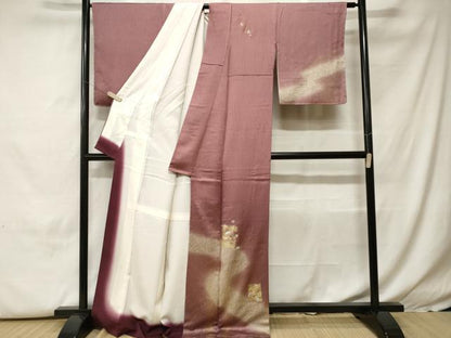 平和屋着物■訪問着　駒刺繍　芒　色紙宝尽し花文　暈し染め　金彩　正絹　逸品　未使用　CABH0315ev