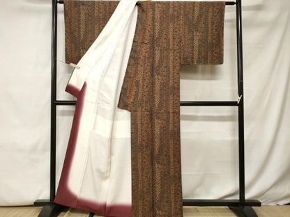 平和屋着物■上質な小紋　吉祥花唐草間道　正絹　逸品　CABH0317ev
