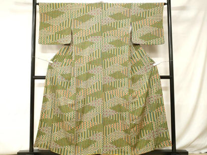 平和屋着物■上質な小紋　切嵌吉祥文　正絹　逸品　CABH0326ev