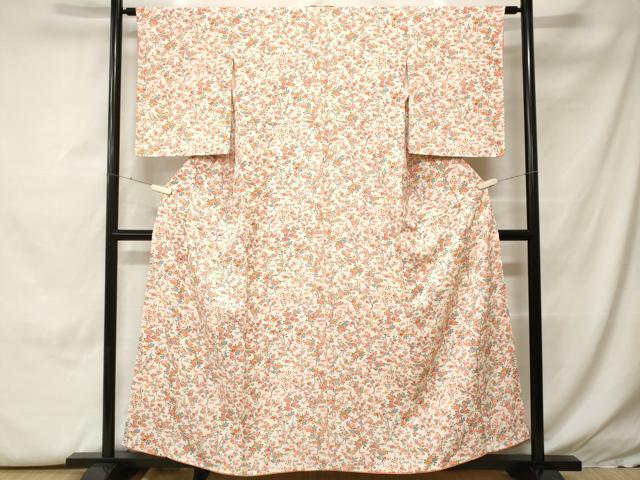 平和屋着物■上質な小紋　枝花文　正絹　逸品　CABH0342ev