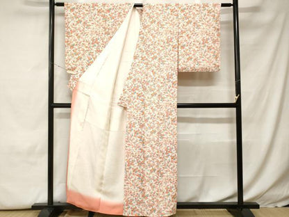 平和屋着物■上質な小紋　枝花文　正絹　逸品　CABH0342ev