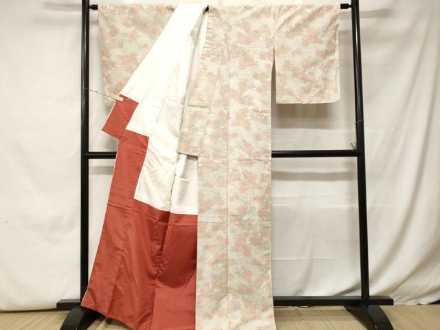 平和屋着物■上質な紬　雲取り楓文　正絹　逸品　未使用　CABH0355ev