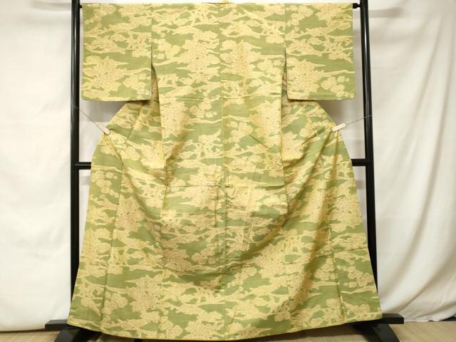 平和屋着物■上質な紬　風景文　正絹　逸品　CABH0405ev