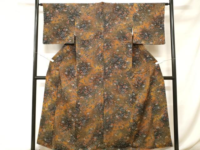平和屋着物■上質な小紋　草花文　暈し染め　正絹　逸品　CABH0430ev
